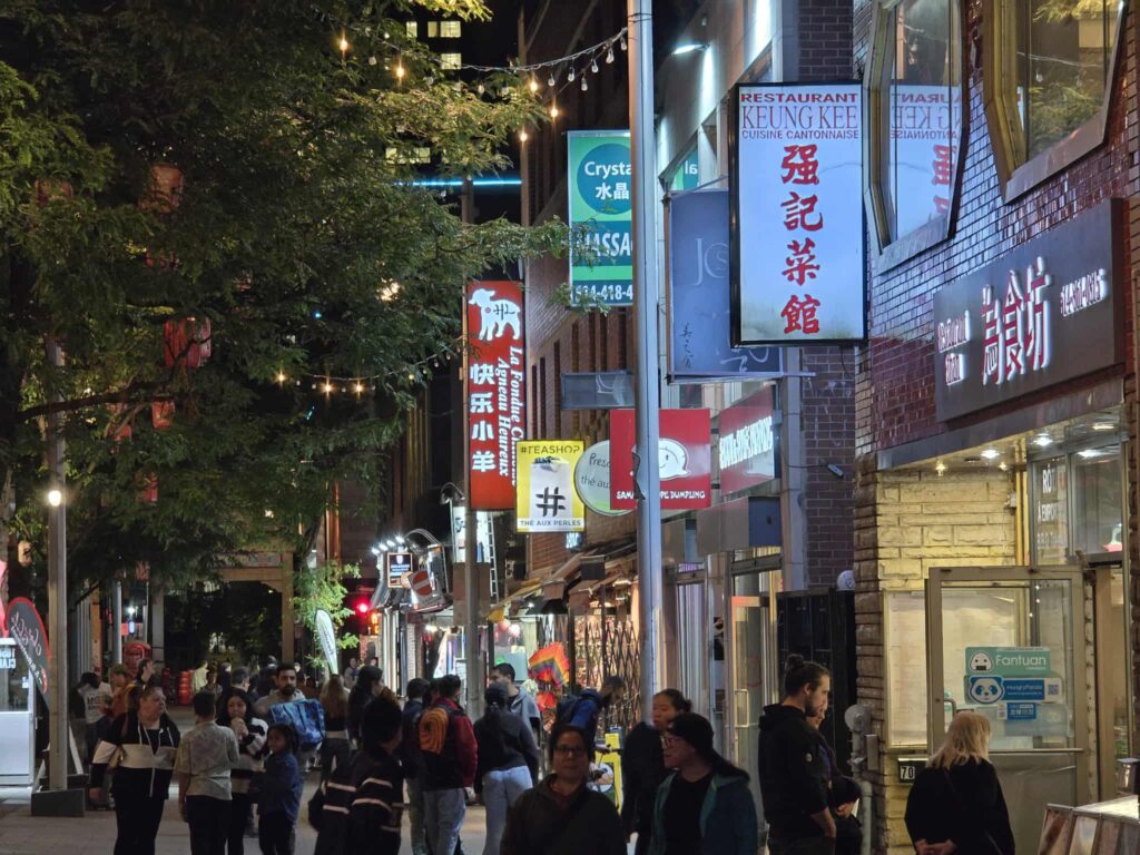 Montreal's Chinatown main restaurant street