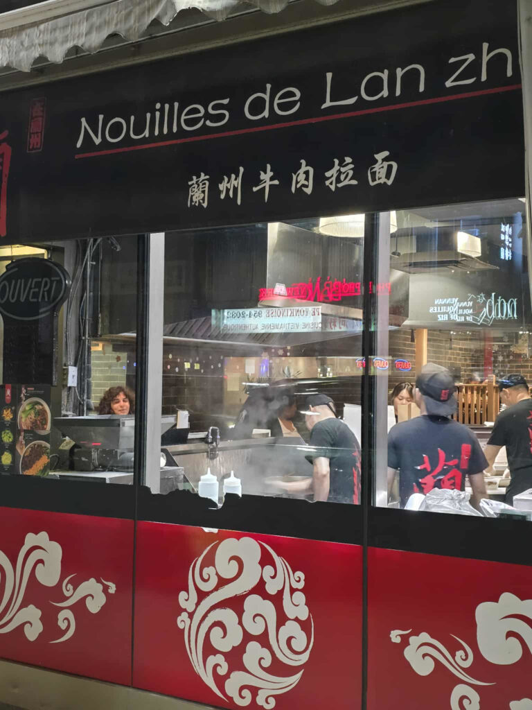 Nouilles de Lanzhou storefront in Montreal Chinatown