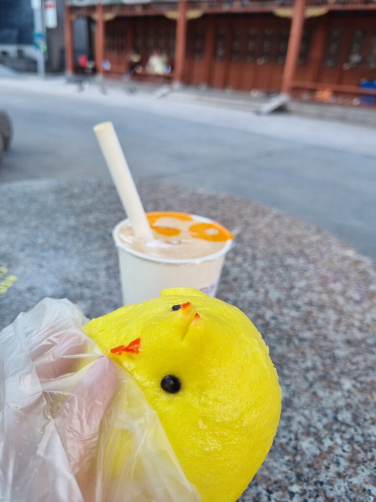 Cute bird sweet custard bao from Bao shop in Montreal's Chinatown